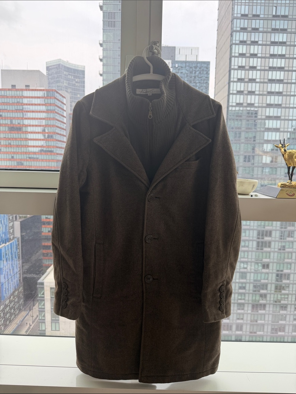 Kenneth Cole New York Dark Brown Men's Pea Coat